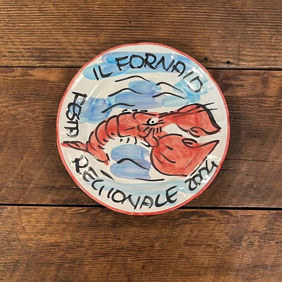 IL FORNAIO FESTA REGIONALE 2004 VINTAGE  ITALIAN LOBSTER COLLECTIBLE PLATE - Picture 2 of 5